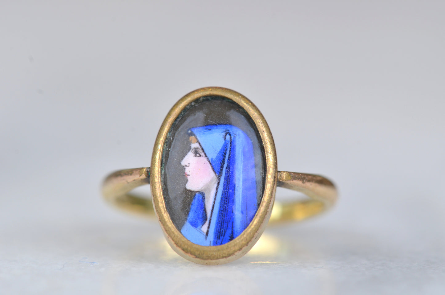Remarkable Antique St. Fabiola Painted Miniature