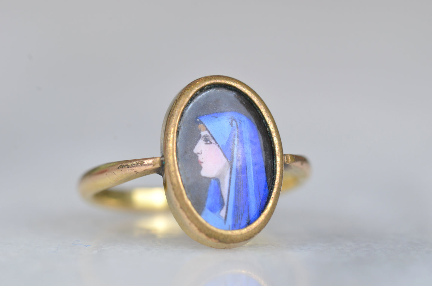 Remarkable Antique St. Fabiola Painted Miniature