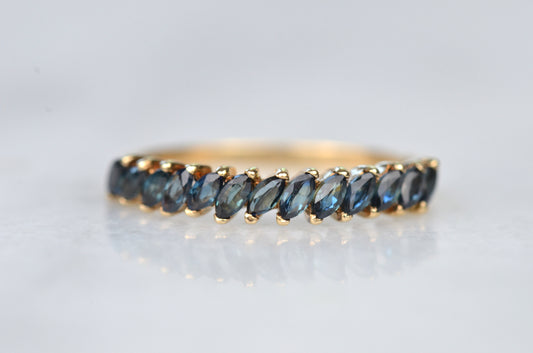 Sexy Sapphire Marquise Half Hoop