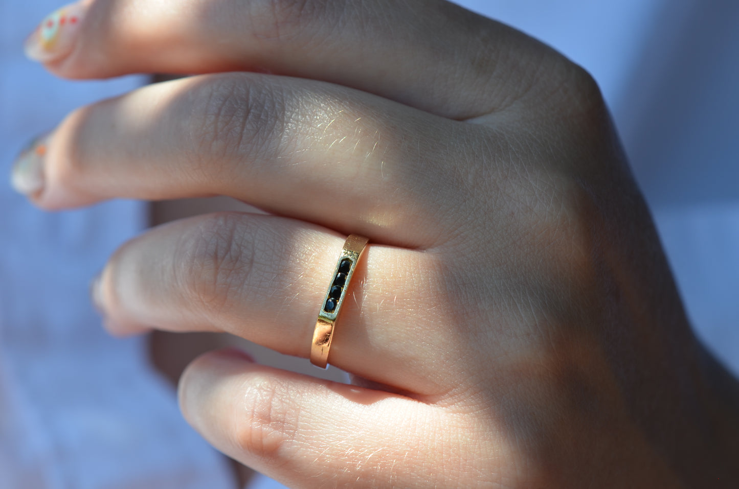 Minimal Estate Sapphire Stacking Ring