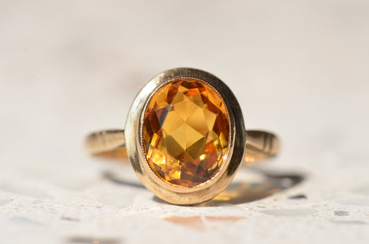 Spacey Midcentury Citrine Ring