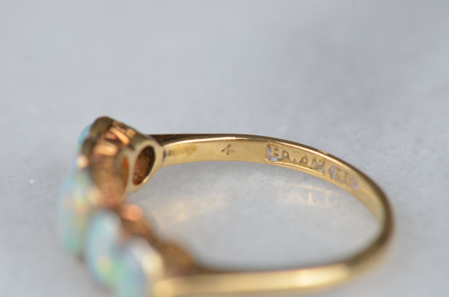 Vivid Edwardian Opal Five Stone Ring