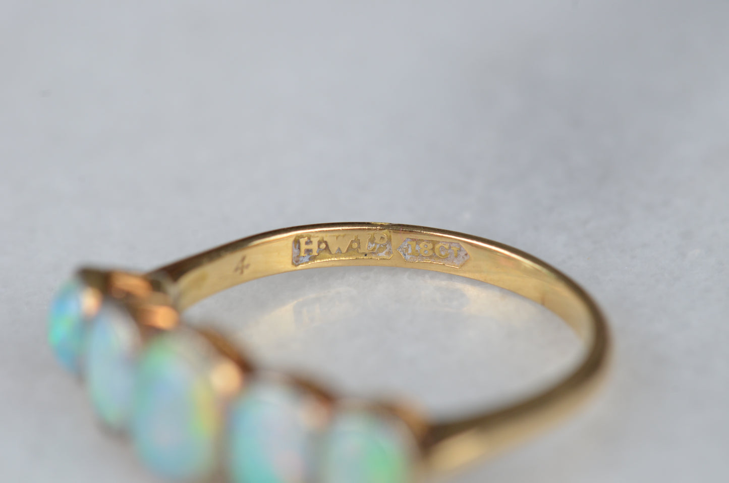 Vivid Edwardian Opal Five Stone Ring