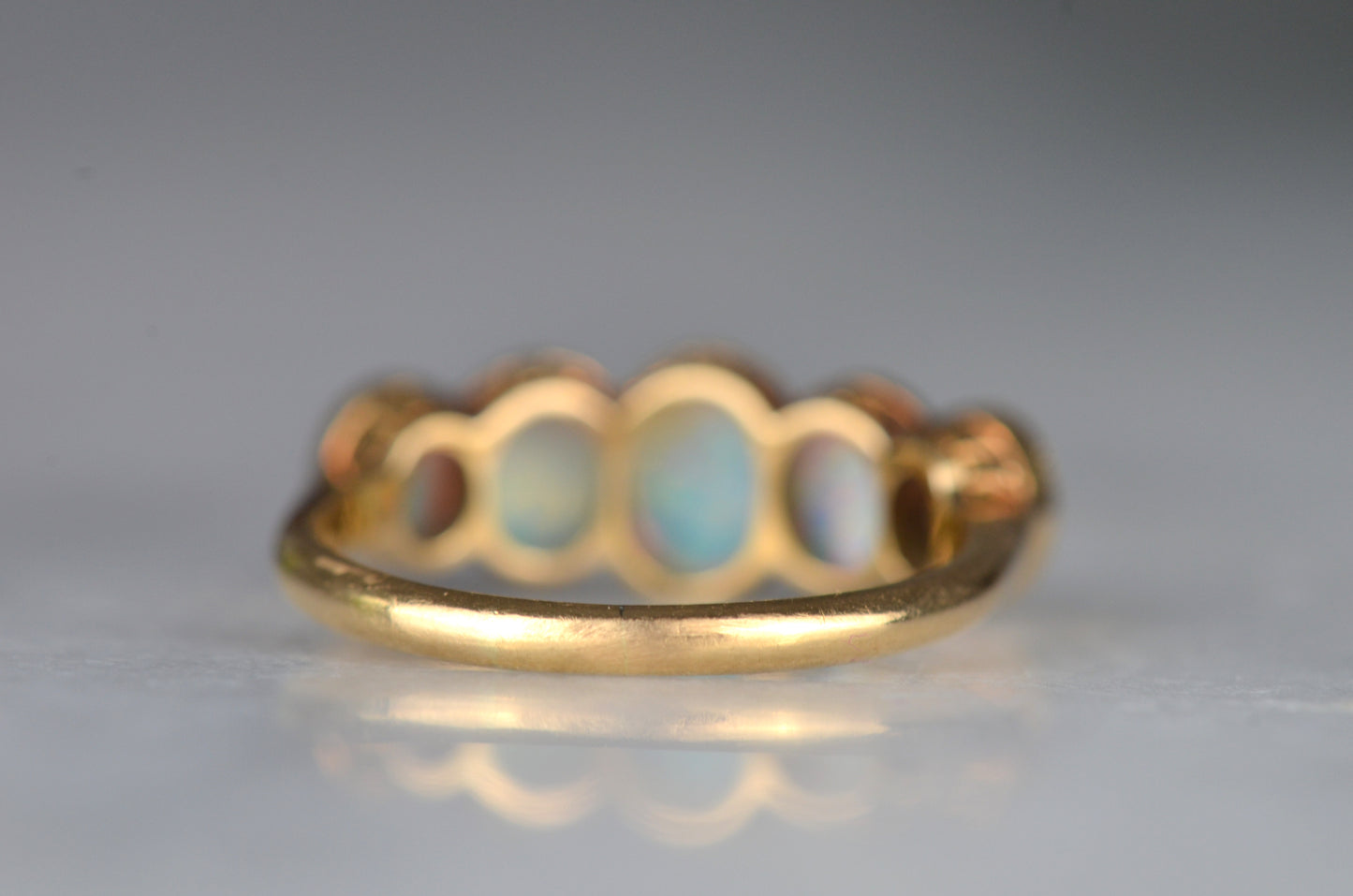 Vivid Edwardian Opal Five Stone Ring
