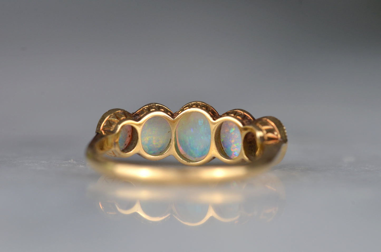 Vivid Edwardian Opal Five Stone Ring