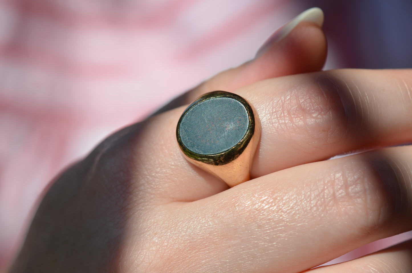 Heavy Vintage Bloodstone Ring