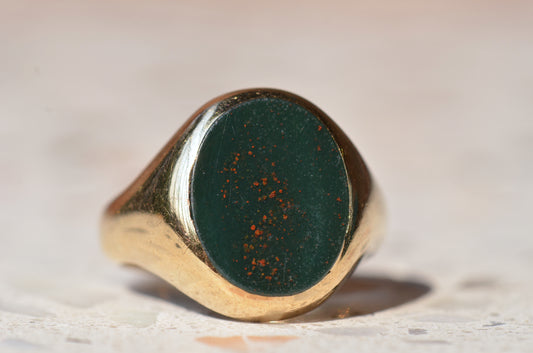 Heavy Vintage Bloodstone Ring