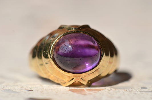 Dramatic Midcentury Amethyst Cocktail Ring
