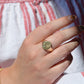 Radiant Engraved White Sapphire Signet Ring