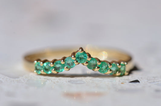 Bright Estate Emerald Wishbone Ring