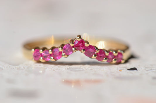 Playful Estate Ruby Wishbone Ring