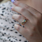 Smooth Antique Opal and Garnet Ring