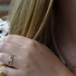 Smooth Antique Opal and Garnet Ring