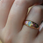 Smooth Antique Opal and Garnet Ring