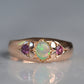 Smooth Antique Opal and Garnet Ring