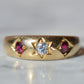 Bright Antique Ruby and Diamond Starburst Ring