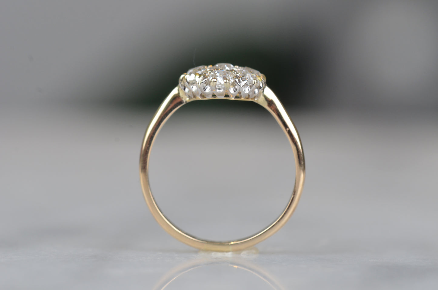Scintillating Antique Diamond Cluster Ring