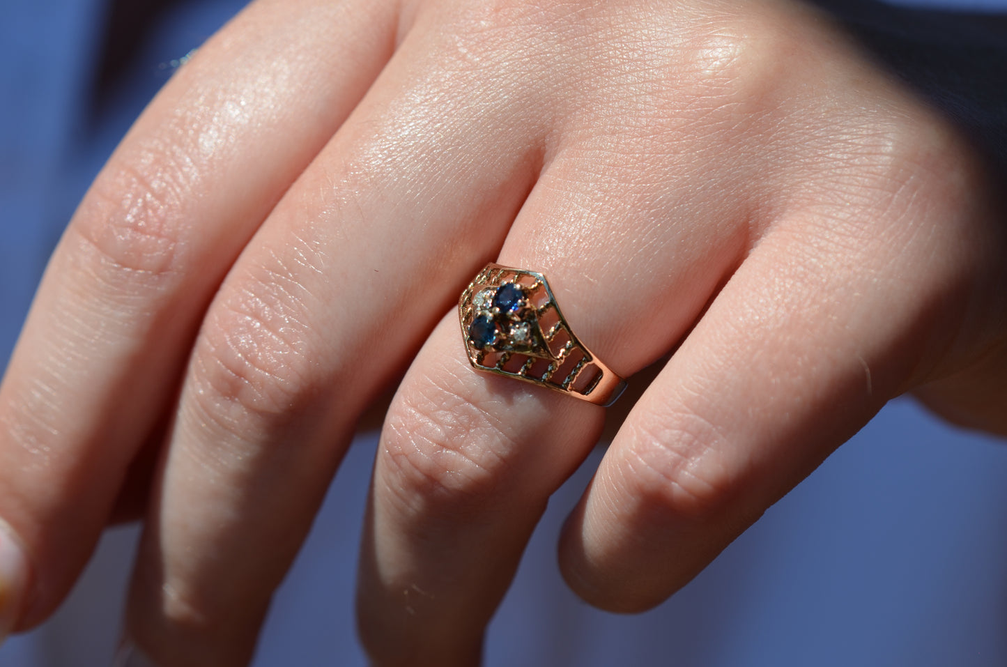 Protective Vintage Sapphire Ring