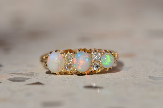Quirky Antique Opal & Paste Ring
