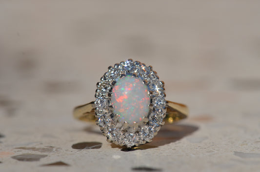 Sweet Victorian Revival Opal Halo