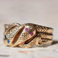 Bold Vintage Double Snake Ring