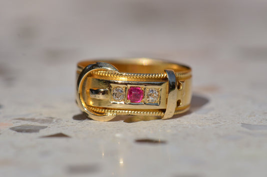 Pristine Antique Buckle Ring