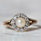 Lustrous Edwardian Pearl Halo Ring