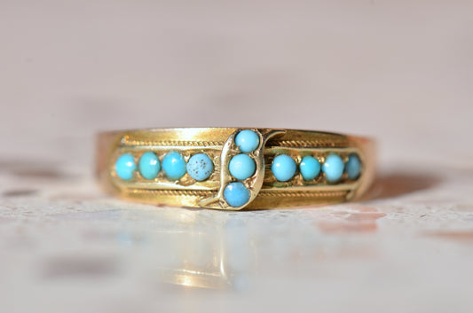 Elegant Victorian Turquoise Band Ring