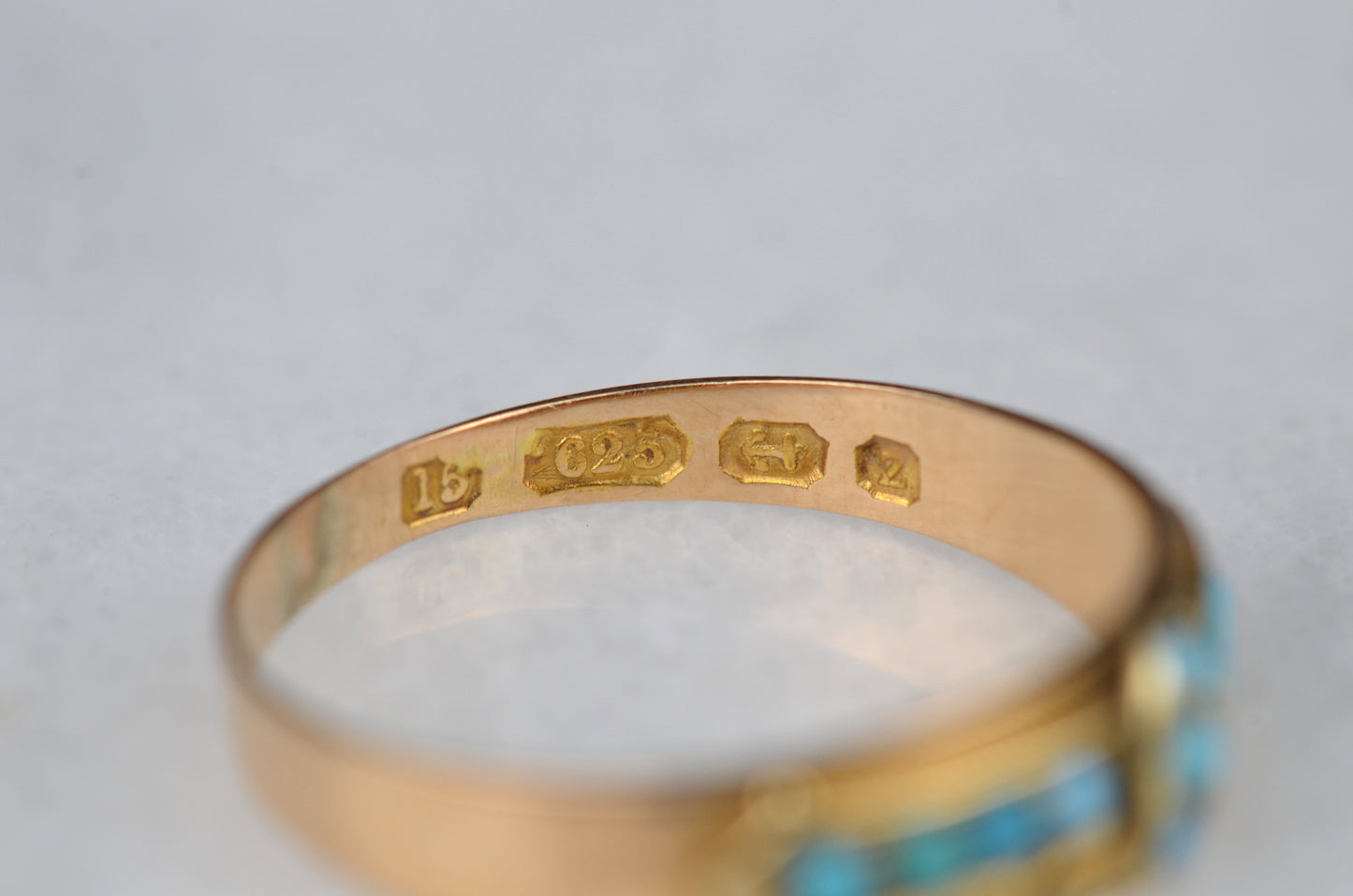 Elegant Victorian Turquoise Band Ring
