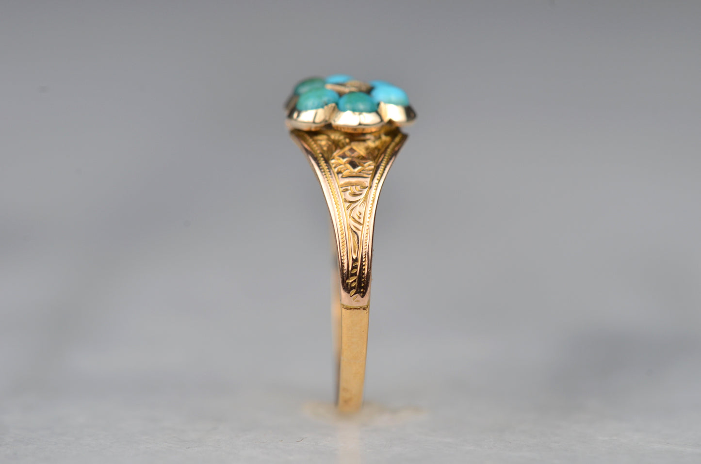 Darling Antique Turquoise Flower Ring