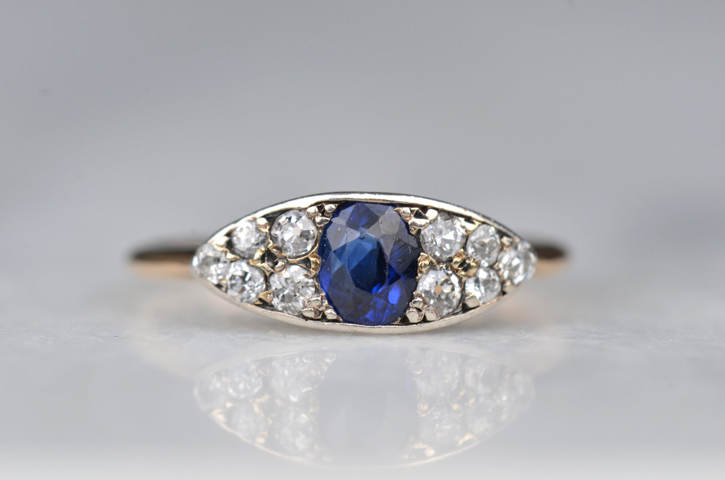 Symbolic Antique Sapphire Eye Ring