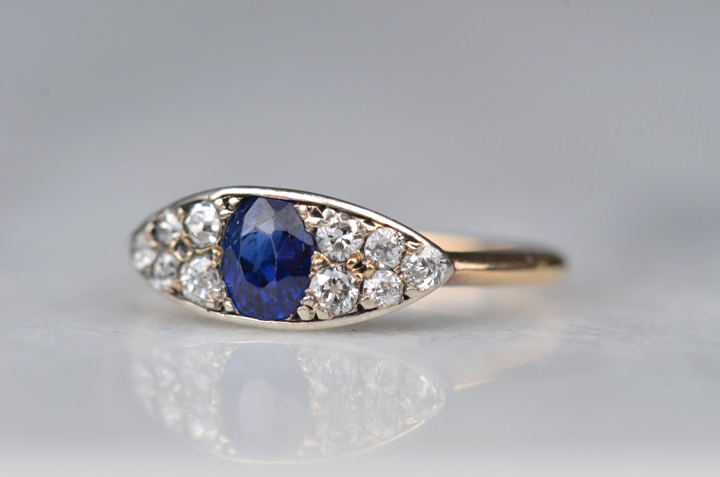 Symbolic Antique Sapphire Eye Ring