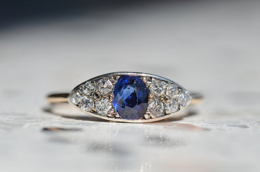 Symbolic Antique Sapphire Eye Ring