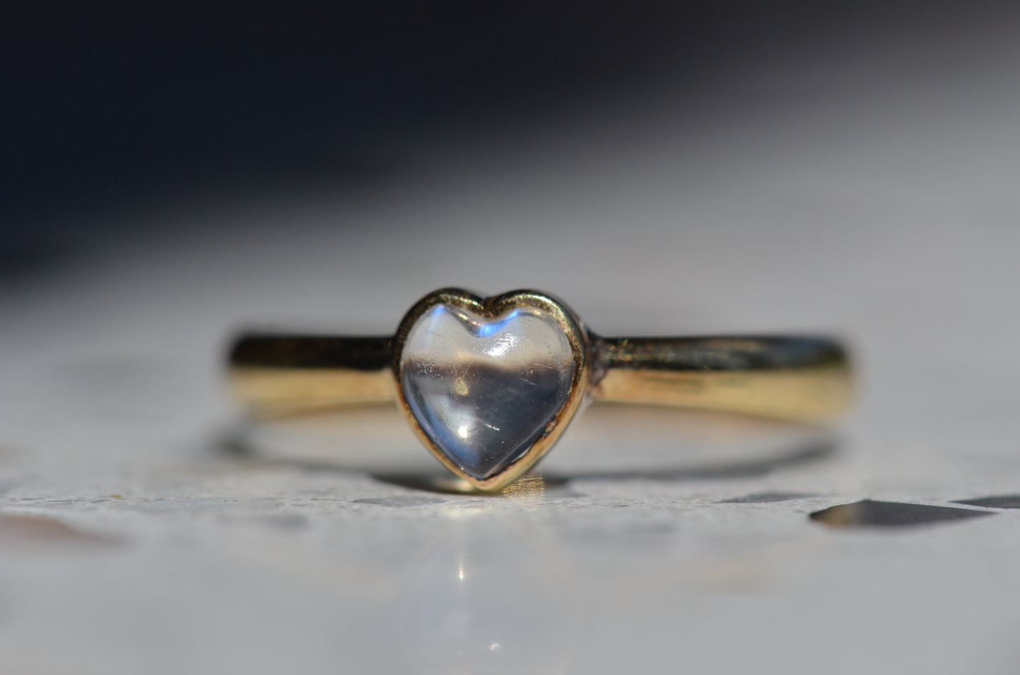 Darling Vintage Moonstone Heart Ring