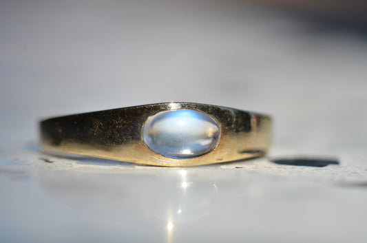 Sleek Flush Set Moonstone Ring