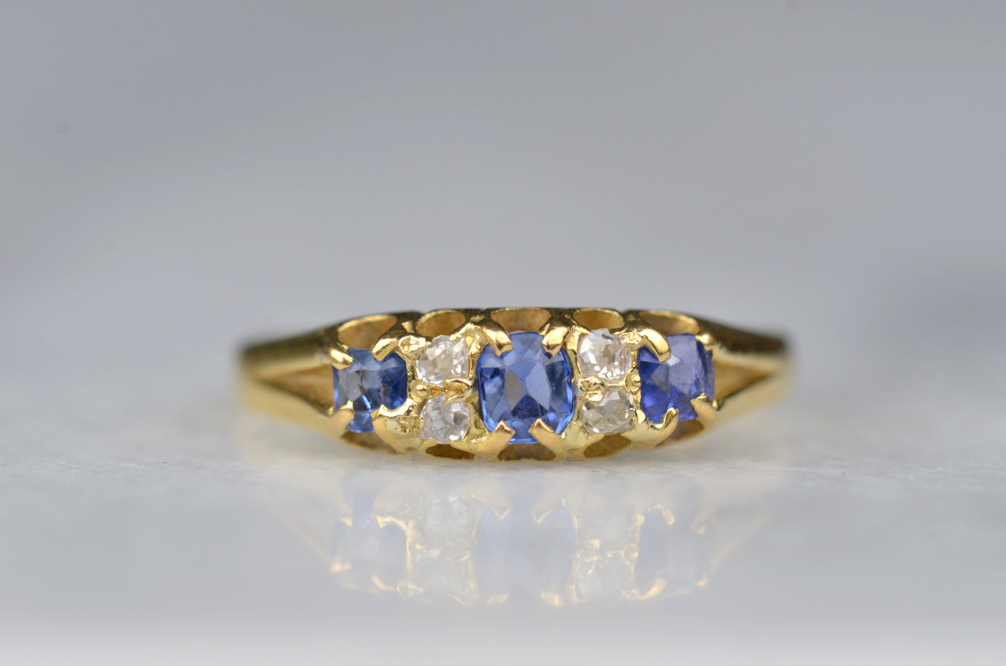 Essential Antique Sapphire and Diamond Ring