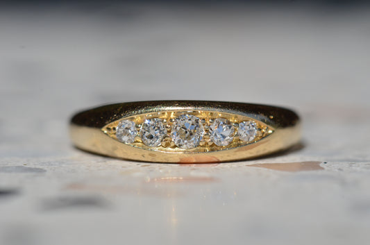 Refined Edwardian Diamond Boat Ring