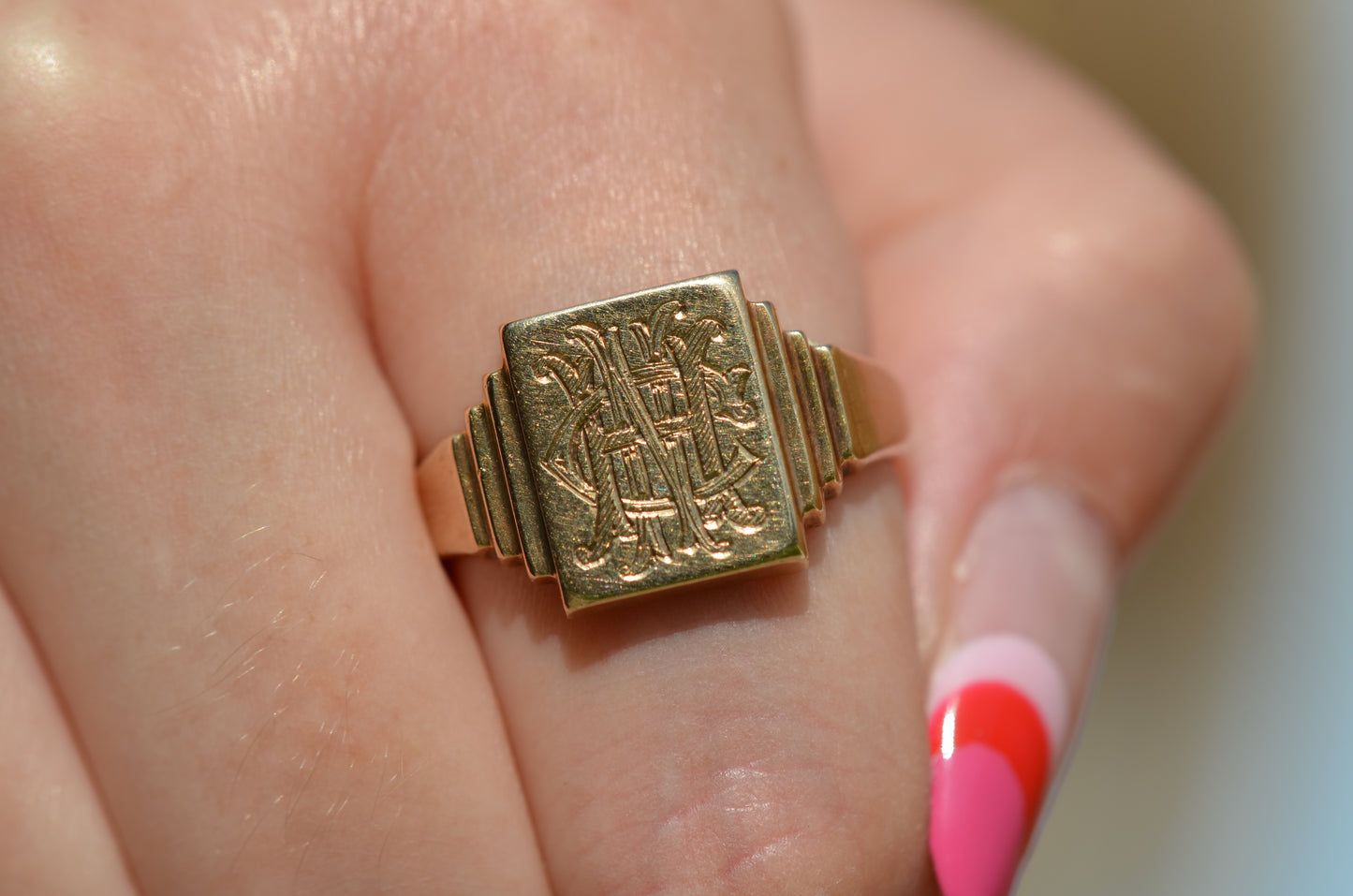 Bold Midcentury Monogram Signet