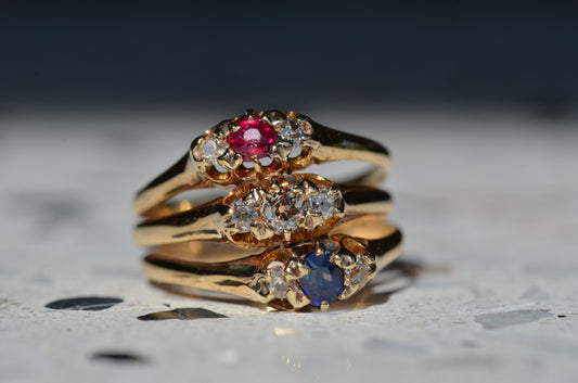 Glamorous Victorian Triplet Trilogy Ring