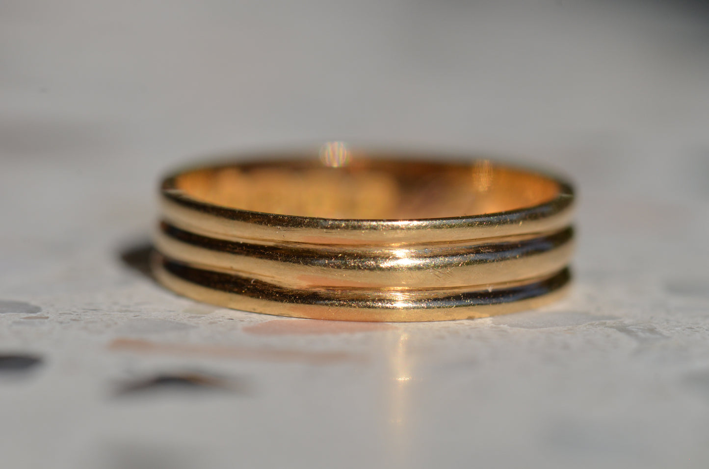 Ribbed Antique Personalized Band Ring