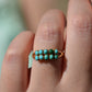 Bright Victorian Turquoise Double Row Ring
