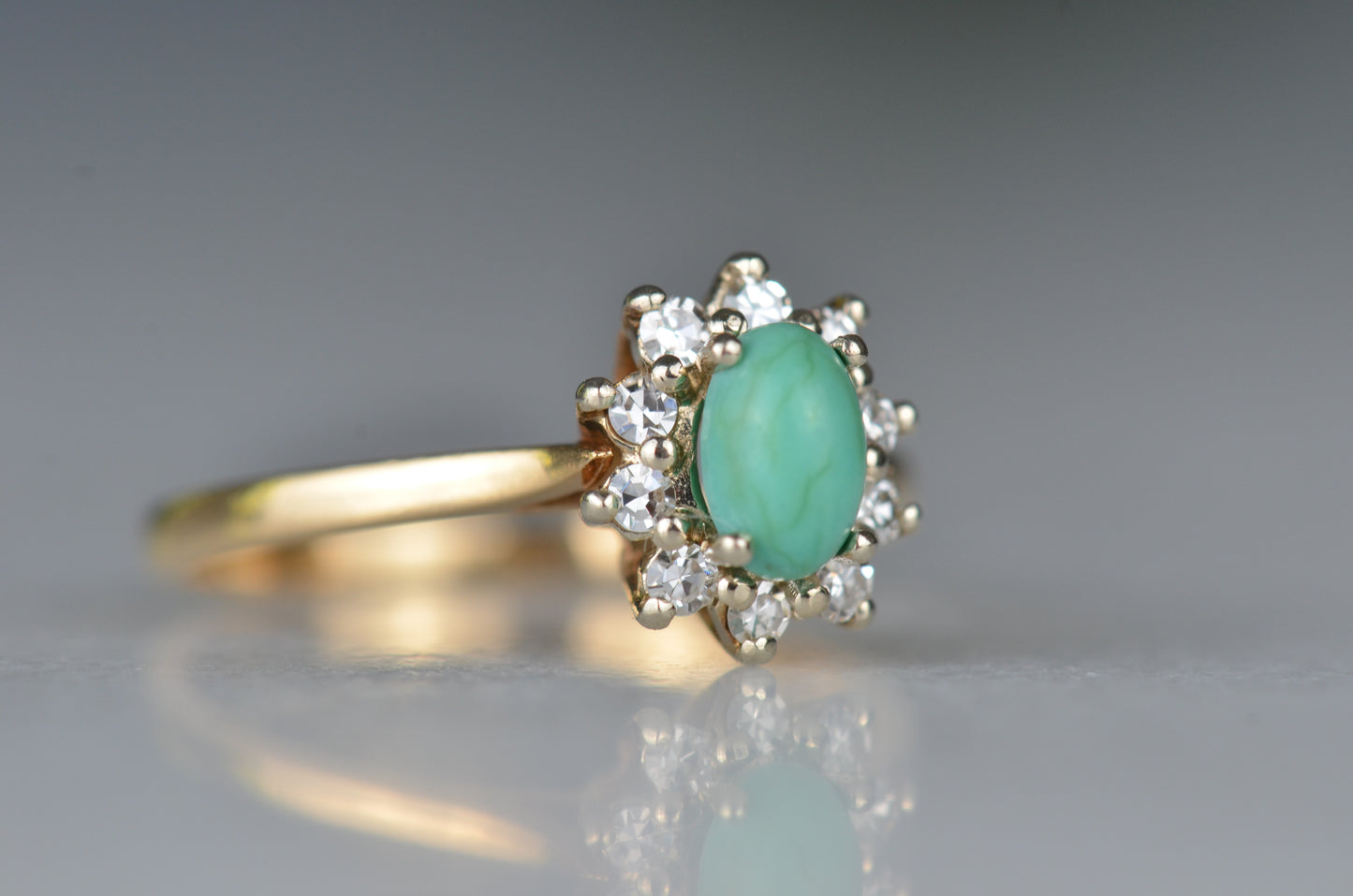 Darling Vintage Turquoise Halo Ring