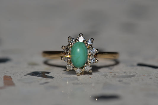 Darling Vintage Turquoise Halo Ring