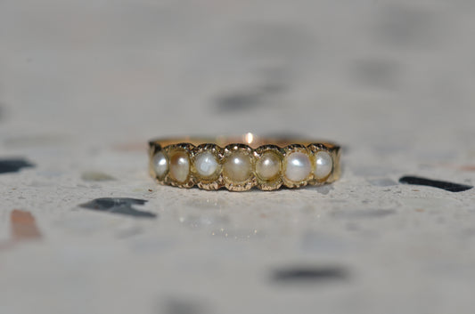 Petite Georgian-Inspired Pearl Half Hoop