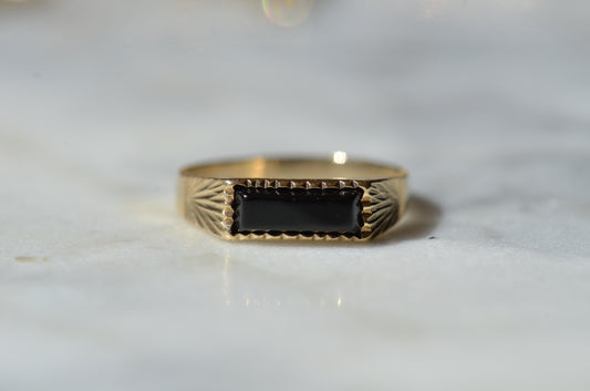 Striking Tiny Onyx Ring