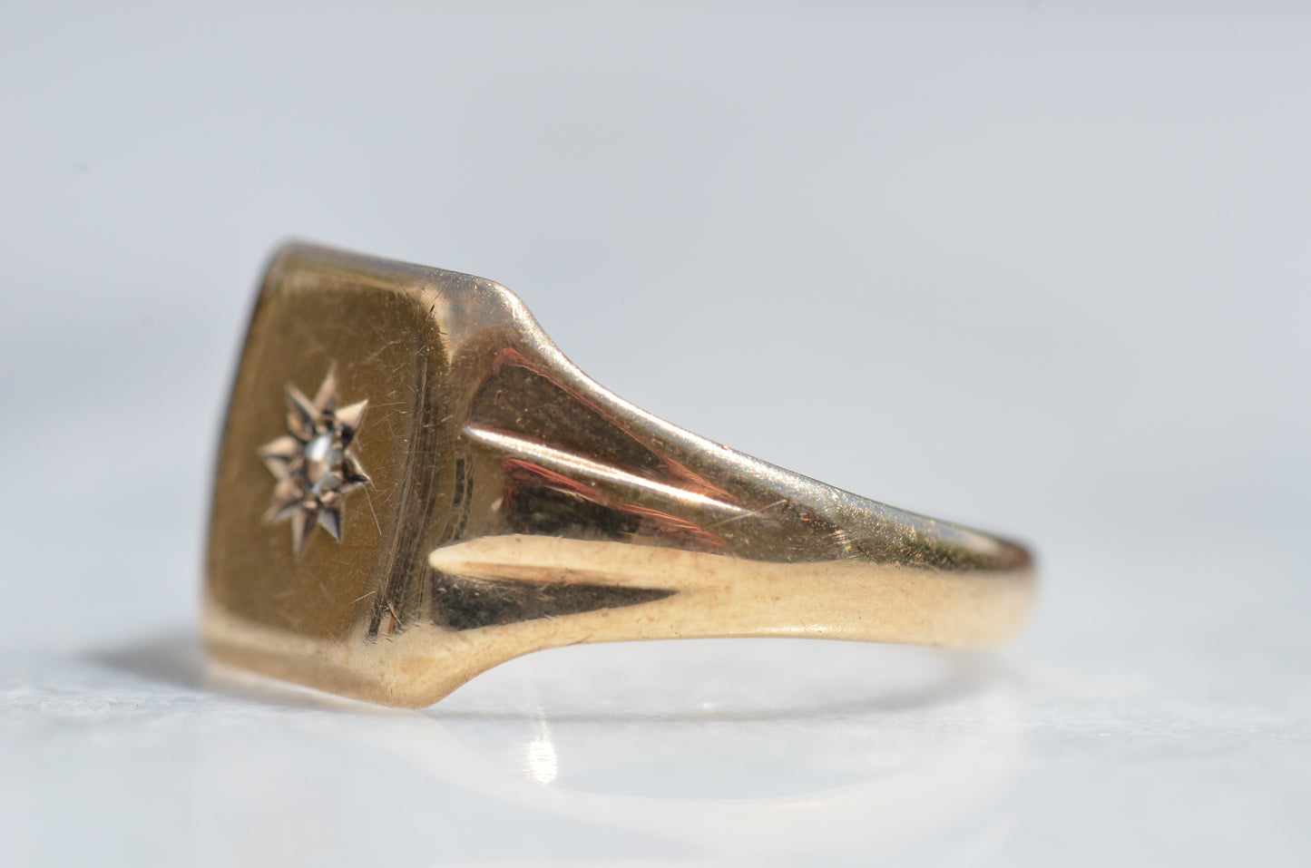 Striking Vintage Diamond Signet Ring