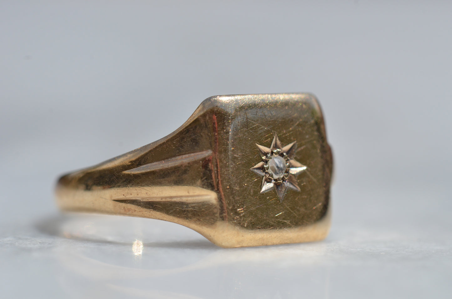 Striking Vintage Diamond Signet Ring