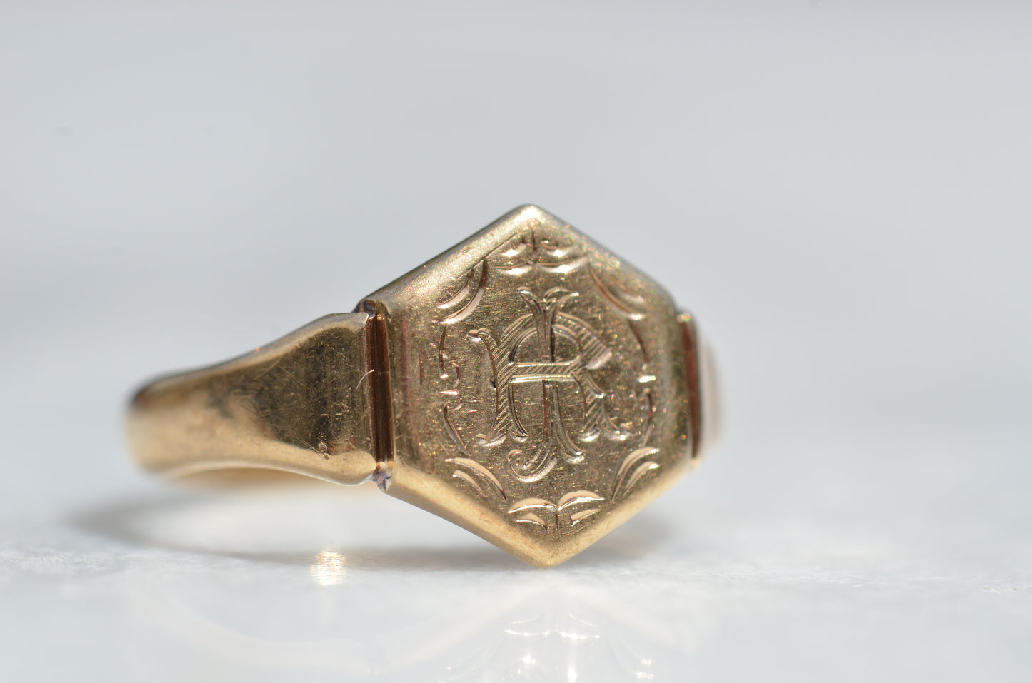 Gorgeous Vintage Hexagon Signet Ring