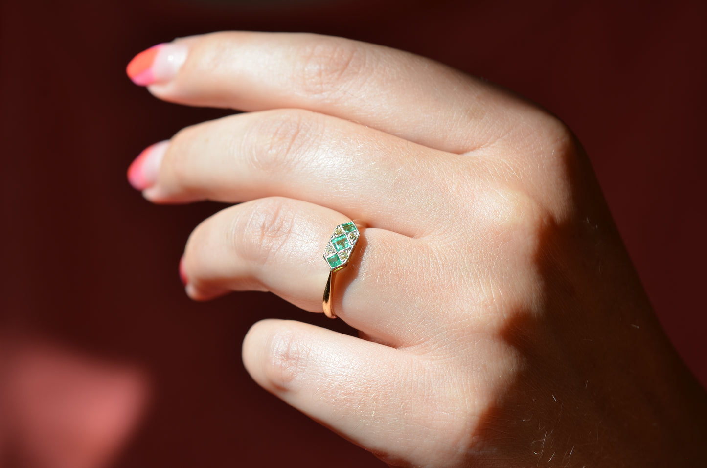 Vibrant Edwardian Emerald Ring