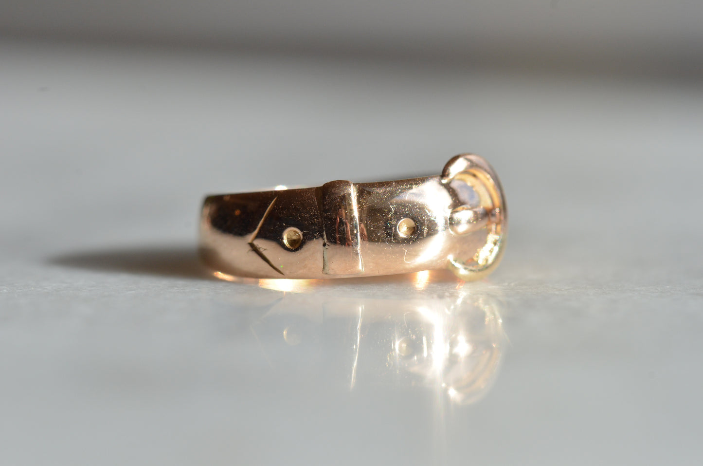 Smooth Antique Buckle Ring